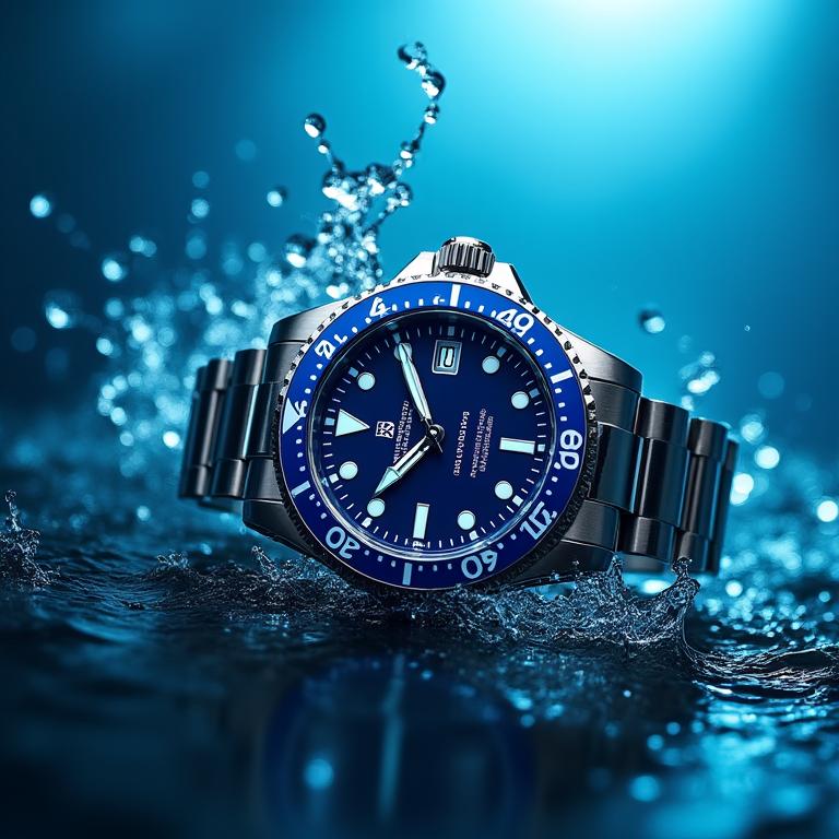 Jam tangan penyelam profesional dengan bezel biru